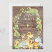 ラスティックジャングルサファリニュートラルベビーシャワー招待状 招待状 (正面)