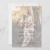 ラスティックスクリプトフォトモダンウェディングレセプション 招待状 (正面)