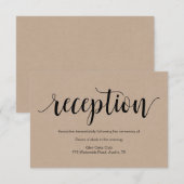 ラスティックスクリプト、クラフトブラック、結婚式の披露宴 エンクロージャーカード (正面/裏面)