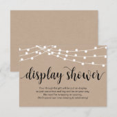 ラスティックスクリプト、クラフト、ストリングライト ディスプレイシャワー エンクロージャーカード (正面/裏面)