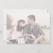 ラスティックスクリプト | フェードド水平写真ウェディング 招待状 (裏面)