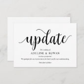 ラスティックスクリプト、ブラック、結婚式延期、編集可能 エンクロージャーカード (正面/裏面)