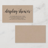 ラスティックスクリプト、ラスティッククラフト、ディスプレイシャワー エンクロージャーカード (正面/裏面)