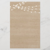 ラスティックスタイルのゲストビンゴ ブライダルシャワーゲーム チラシ (裏面)