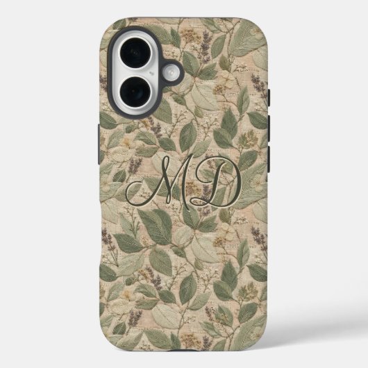 ラスティックセージ フローラル リーフ柄 Case-Mate iPhoneケース (裏面)