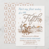ラスティックタン私の最初の誕生日じゃない 5歳の誕生日 招待状 (正面/裏面)