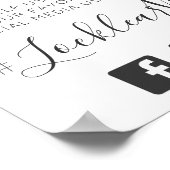 ラスティックターコイズアローウェディングハッシュタグフォトサイン ポスター (角)