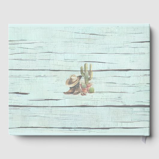 ラスティックターコイズカントリーハットとブーツ ゲストブック (裏面)