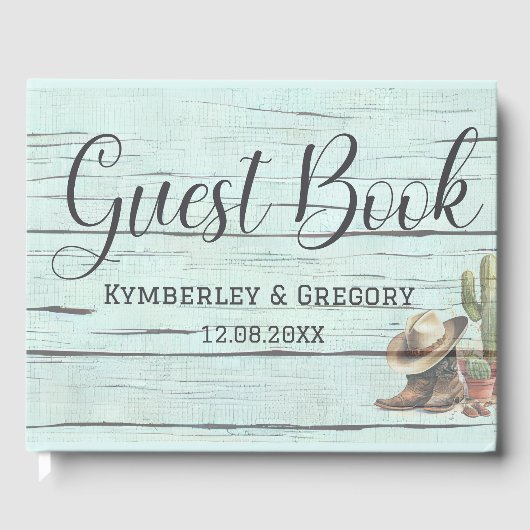 ラスティックターコイズカントリーハットとブーツ ゲストブック (正面)