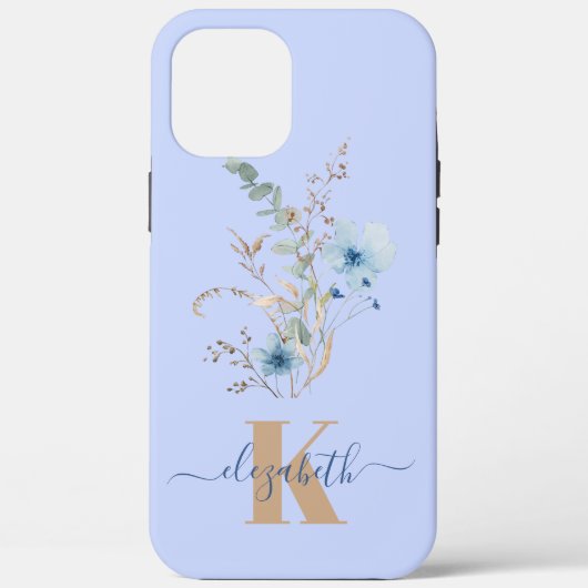 ラスティックダスティブルーの水彩花束 Case-Mate iPhoneケース (裏面)