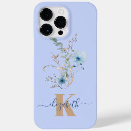 ラスティックダスティブルーの水彩花束 Case-Mate iPhone 14 PRO MAXケース