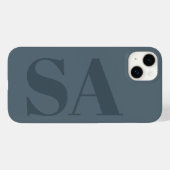 ラスティックダスティブルーウォーターカラーミニマルモダン Case-Mate iPhoneケース (裏面 (横))