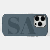 ラスティックダスティブルー水彩ミニマルモダン Case-Mate iPhoneケース (裏面 (横))