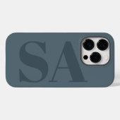 ラスティックダスティブルー水彩ミニマルモダン Case-Mate iPhoneケース (裏面 (横))