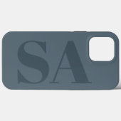 ラスティックダスティブルー水彩ミニマルモダン Case-Mate iPhoneケース (裏面 (横))