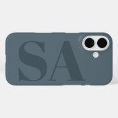 ラスティックダスティブルー水彩ミニマルモダン Case-Mate iPhoneケース (裏面 (横))