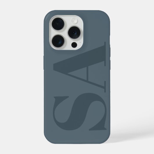 ラスティックダスティブルー水彩ミニマルモダン iPhoneケース (裏面)