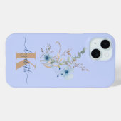 ラスティックダスティブルー水彩花束 Case-Mate iPhoneケース (裏面 (横))