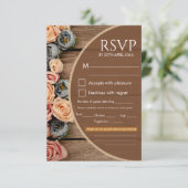 ラスティックチャーム ウェディング RSVP カード (スタンド正面)