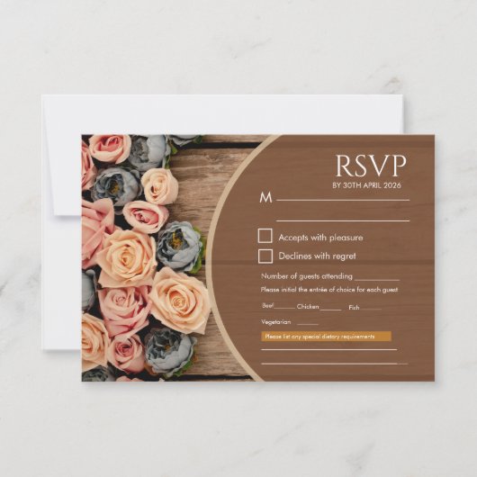 ラスティックチャーム ウェディング RSVP カード (正面)