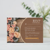 ラスティックチャーム ウェディング RSVP カード (スタンド正面)