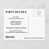 ラスティックチョークボードベイビーシャワー招待状 インビテーションポストカード (裏面)