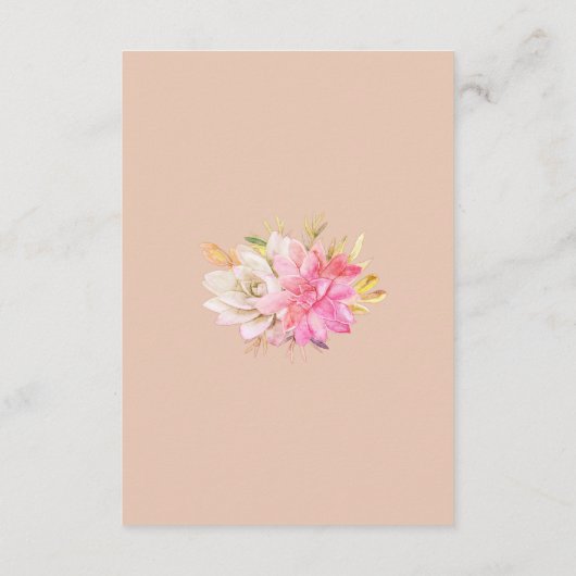 ラスティックデザート多肉植物 ウェディング ウィッシング ウェル カード (裏面)