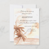 ラスティックトロピカルパームウェディングレセプション 招待状 (正面)