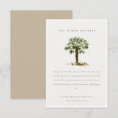 ラスティックトロピカルビーチパームツリーの結婚式の詳細 エンクロージャーカード (正面/裏面)