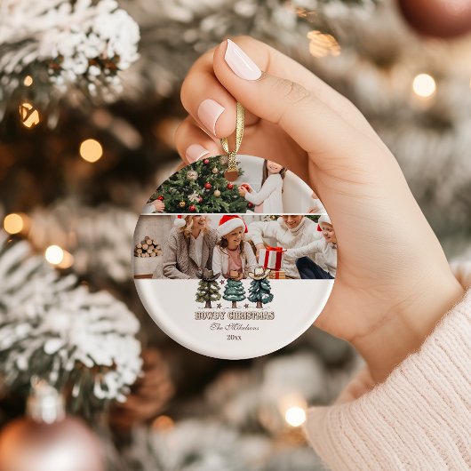 ラスティックハウディクリスマスコウボーイハット セラミックオーナメント