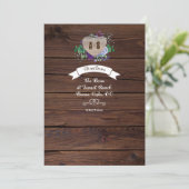 ラスティックハート ウェディング ディレクション ウォーターカラー フラワーズ 招待状 (スタンド正面)