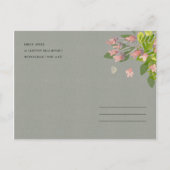 ラスティックバイオレットワイルドフラワー＆フォリアージ 保存の日 案内ポストカード (裏面)