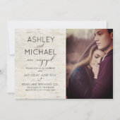 ラスティックバーチ タイポグラフィー フォトエンゲージメントパーティー 招待状 (正面)