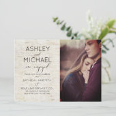 ラスティックバーチ タイポグラフィー フォトエンゲージメントパーティー 招待状 (スタンド正面)