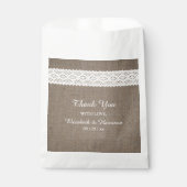 ラスティックバーラップ&ホワイトレースウェディングサンキュー フェイバーバッグ (正面)