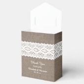 ラスティックバーラップ&ホワイトレースウェディングサンキュー フェイバーボックス (オープン)
