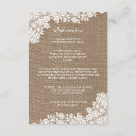 ラスティックバーラップ & ヴィンテージホワイトレースコレクション エンクロージャーカード