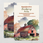 ラスティックバーンの友人感謝祭ディナー 招待状 (正面/裏面)