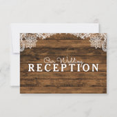 ラスティックバーンウッドとレースの結婚式の披露宴 招待状 (正面)
