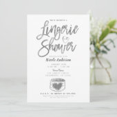 ラスティックバーンウッドのグラマラスなシルバーのランジェリーシャワー 招待状 (スタンド正面)