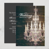 ラスティックバーンウッドシャンデリアの結婚式 招待状 (正面/裏面)