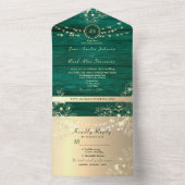 ラスティックバーンウッドストリングライト ウェディング オールインワン招待状 (内側)