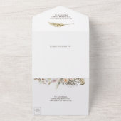 ラスティックバーンウッド アーシー フローラル ボヘミアンパンパス ウェディング オールインワン招待状 (外側)