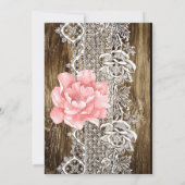 ラスティックバーンウッド＆レースのウェディング 招待状 (裏面)