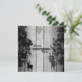 ラスティックバーンボードの鹿と木の結婚式招待状 招待状 (スタンド正面)