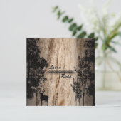 ラスティックバーンボード鹿と木の結婚式招待状 招待状 (スタンド正面)