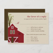 ラスティックバーン結婚式の出欠確認カード 出欠カード (正面/裏面)