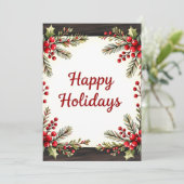 ラスティックパインの水彩写真クリスマスカード シーズンカード (スタンド正面)