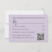 ラスティックパープルフラワーユーカリWedding RSVP (裏面)