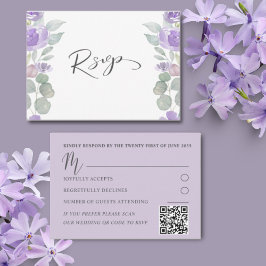 ラスティックパープルフラワーユーカリWedding RSVP